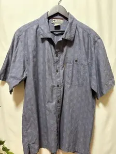 Columbia コロンビア 半袖シャツ ブルー L メンズ ヴィンテージ風