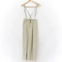 コーギ サロペット オフホワイト パンツ タック 肩紐調節可 おしゃれ M