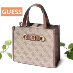 【最終価格】‼️ GUESS バッグ モノグラム ブラウン ハンドバッグ 上品