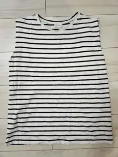 コットン100% ノースリーブTシャツ ボーダー