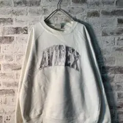 【ヴィンテージ】AVIREX ロゴ刺繍 裏起毛スウェット 古着usedAS71