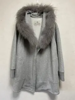 ★GRACE CONTINENTAL★ラクーンファー付き裏毛パーカー GRAY