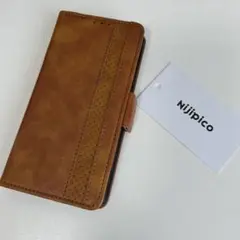 Nijipico ブラウン手帳型フリップケース