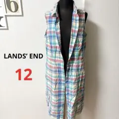 LANDS' ENDランズエンド 2Way チェック柄 ワンピース 海外古着
