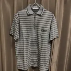 DUNLOP ストライプ ハーフジップポロシャツ サイズ L