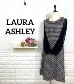 ローラアシュレイ★ ワンピース エレガンス ツイード 秋冬 シースルー 上品