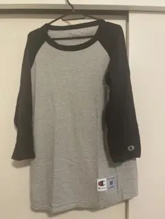 Champion 七分袖カットソー M グレー/ブラック