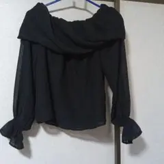 GRL ブラック オフショルダー ブラウス Fサイズ