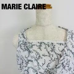 MARIE CLAIRE 花柄総柄刺繍入りノースリーブトップスシャツ【A-22】