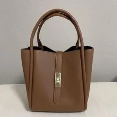 ブラウン トートバッグ 内ポケット付き