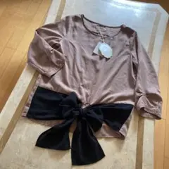 新品　Ingenue Ange リボン付き五分袖ブラウス