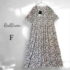 【新品】RedBrain 花柄 半袖 ロングワンピース カットソー F