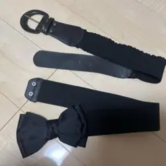リボン付き黒カジュアルベルト