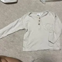 ZARA ベージュ ボタン付きTシャツ 18-24ヶ月　92サイズ