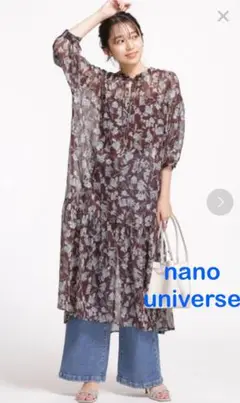 ナノユニバース ワンピース　ガウン　シアー