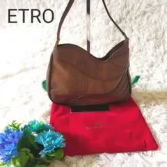 稀少品 エトロETRO 湾曲デザイン ワンショルダーバッグ イタリア製 レザー