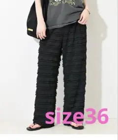 スローブイエナ SLOBE IENAフリルカットパンツ 36 ブラック 新品