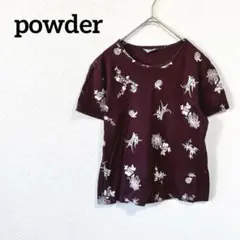 Z＊powder下迫秀樹＊半袖Tシャツ 総柄 和モダン 綿100％ 小豆ブラウン