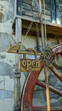 アンティーク 吊り下げ式 看板　 オープン&クローズド 屋外可 鋳鉄 OPEN