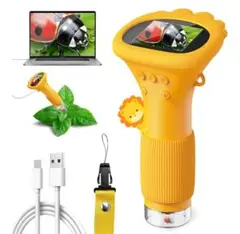子供用顕微鏡 2インチ IPS デジタル顕微鏡 HD ポータブル ミニ USB