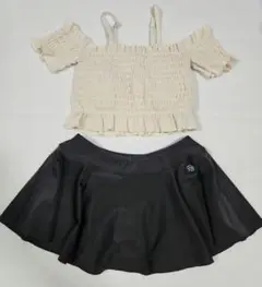 レピピアルマリオ♡セパレート水着　シャーリング　オフショルトップス　140