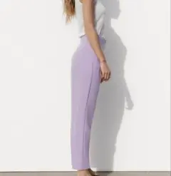 ZARA ハイウエストパンツ　リラ　S