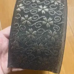 花から草 黒×ゴールド 4m 畳縁