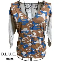 【新品・未使用】B.L.U.E カモフラージュ柄　カーディガン M　綿100%