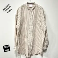 MACOBER × FREAK’S STORE マコバ　ストライプ 長袖シャツ
