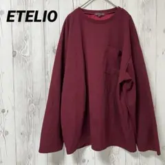 【ETELIO】エテリオ　長袖　トップス　薄手　ボルドー　M