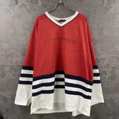 訳アリ アディダス アイスホッケー シャツ 2XL 赤 スポーツ 【5444】