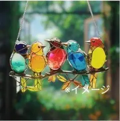 ラスト１点♡サンキャッチャー 鳥 アクリルプレート　キーホルダー　手のひらサイズ