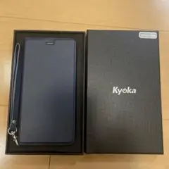 【新品】Kyoka ネイビー 手帳型ケース ストラップ付き