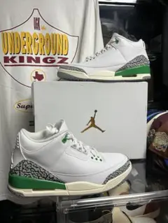 【未使用に近い】Jordan 3 Retro Lucky Green W29cm
