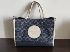 COACH ロゴ入りトートバッグ ネイビー