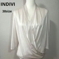 美品 INDIVI インディヴィ ラップスタイル 七分袖 2way　38size