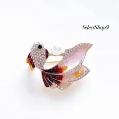 新品未使用品♡ブローチ金魚フィッシュパールゴールドヴィンテージ海外インポート美品