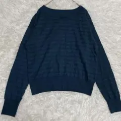 Perle Peche ペルルペッシュ 38 ニット　ネイビー ストライプ M
