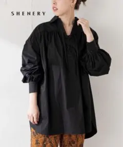 新品 シーナリー SHENERY レースアップシャツ