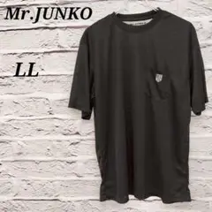 R5002 ミスタージュンコ 【LL】 半袖Tシャツ ポケット ロゴプリント 黒