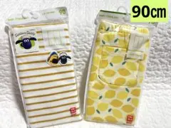 新品　ユニクロ　7分丈レギンスパンツ ひつじのショーン　レモン柄　90㎝ 2枚
