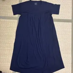 MUJI 授乳しやすいマタニティワンピース M-L ネイビー