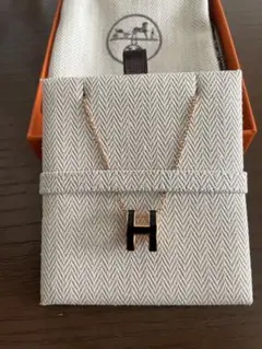 HERMES♡ポップアッシュネックレス♡ローズゴールド×ノアール