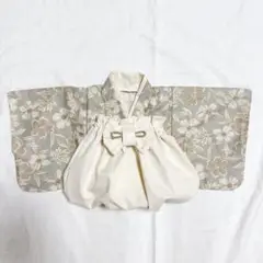 ベビー袴　ハンドメイド　70〜100 百日祝い　袴ロンパース　きなり袴
