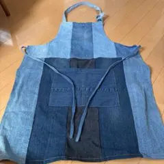 エプロン　男女兼用　普段使い　キャンプ　DIY パッチワーク　デニム生地