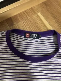 CHAPS 紫白ストライプ Tシャツ L