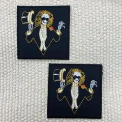刺繍ワッペン　骸骨　スカル　2枚セット