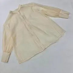 frunco シアー素材 バンドカラー シャツ アイボリー Fサイズ 大人