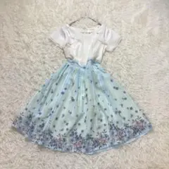 ワンピース 花柄 チェック柄 リボン かわいい