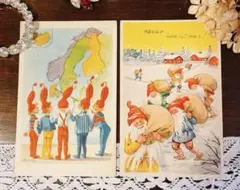 アンティーク 美しい クリスマスカード グリーティングカード ⑫ レトロ